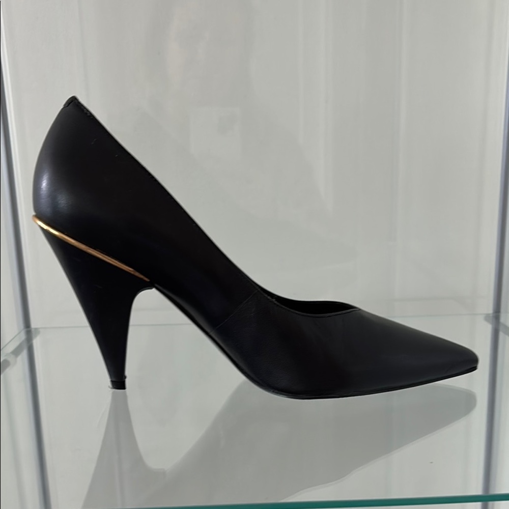 Nine West Black Heels with Gold Accent
